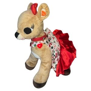 Build A Bear Clarice Light Up Heart RudolphThe Red Nosed Reindeer Plush W/ Dress